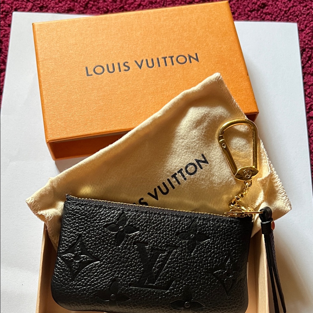 Louis Vuitton Black Monogram Key Holder With Gold Accent